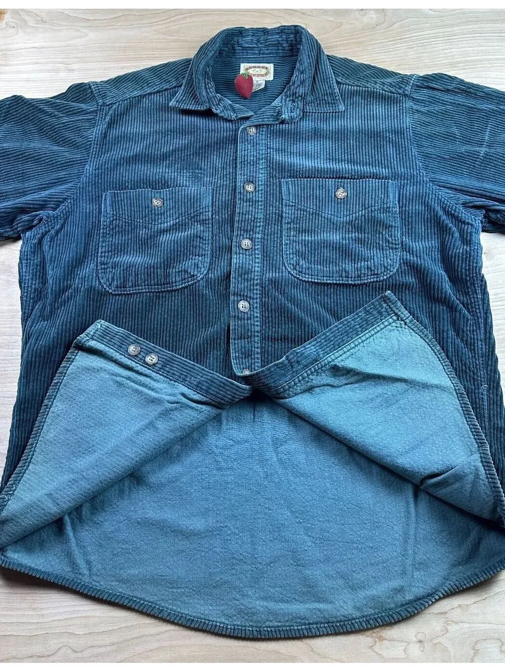 Vintage 80s Banana Republic wale corduroy button up shirt thick elbow patches